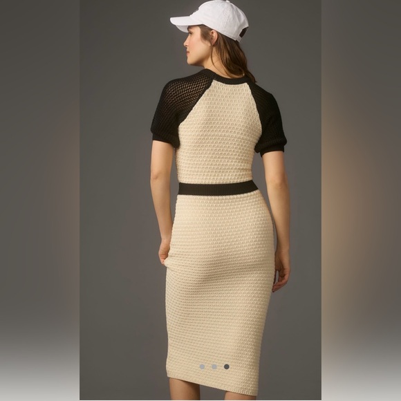 Daily Practice by Anthropologie Black and Cream Knit dress (L) NWT - Picture 3 of 7